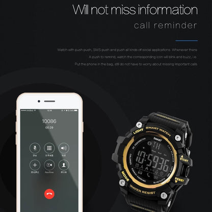 Lokmat MK16 LCD Screen 50m Waterproof Smart Watch