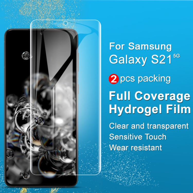 2 PCS IMAK Curved Full Screen Hydrogel Film, For Samsung Galaxy S21 5G, For Samsung Galaxy S21+ 5...