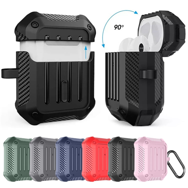 Wireless Earphones Shockproof Carbon Fiber Luggage TPU Protective Case, For AirPods 1/2����������...
