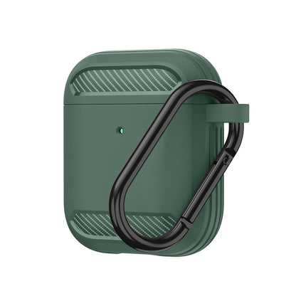 Wireless Earphones Shockproof Carbon Fiber Armor TPU Protective Case, For AirPods 1/2������������...
