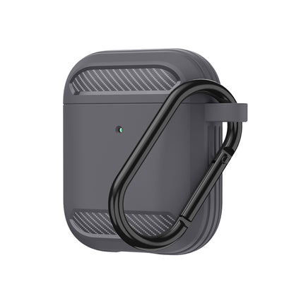 Wireless Earphones Shockproof Carbon Fiber Armor TPU Protective Case, For AirPods 1/2������������...