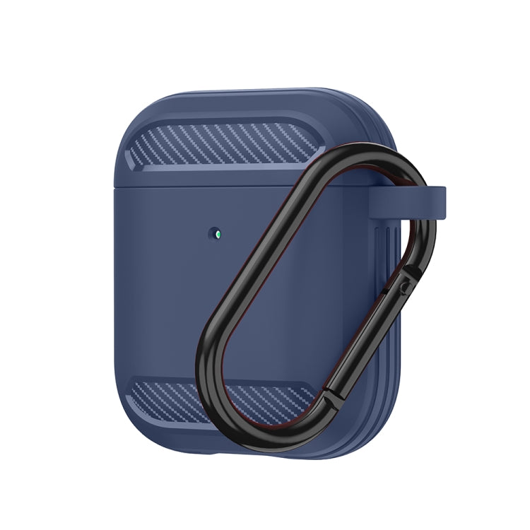 Wireless Earphones Shockproof Carbon Fiber Armor TPU Protective Case, For AirPods 1/2������������...