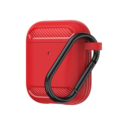 Wireless Earphones Shockproof Carbon Fiber Armor TPU Protective Case, For AirPods 1/2������������...