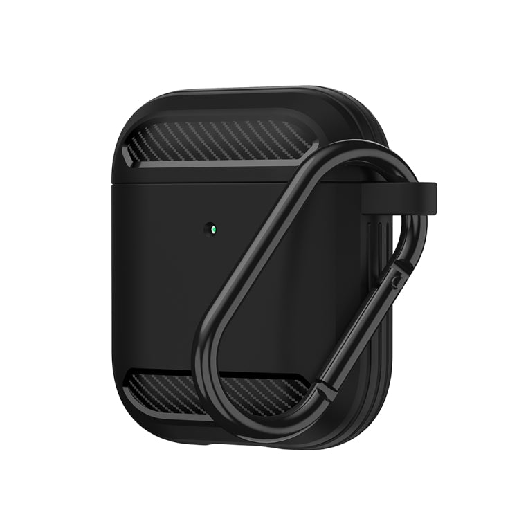 Wireless Earphones Shockproof Carbon Fiber Armor TPU Protective Case, For AirPods 1/2������������...