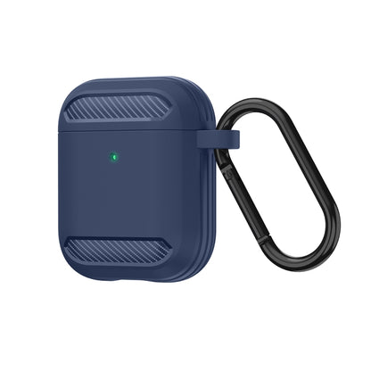Wireless Earphones Shockproof Carbon Fiber Armor TPU Protective Case, For AirPods 1/2������������...