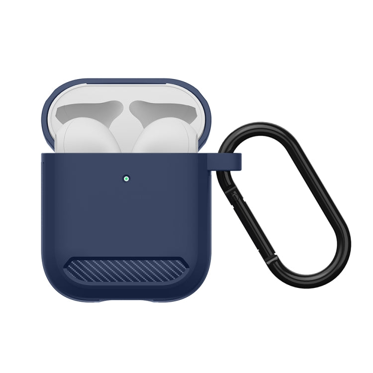 Wireless Earphones Shockproof Carbon Fiber Armor TPU Protective Case, For AirPods 1/2������������...