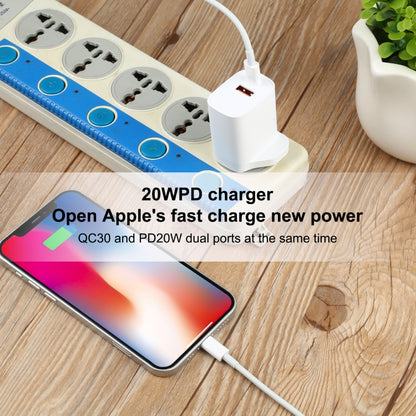 20W USB-C / Type-C + USB Ports Charger with 100W Type-C to 8 Pin Fast Charging Cable�������������...
