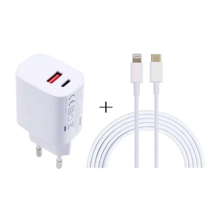 20W USB-C / Type-C + USB Ports Charger with 100W Type-C to 8 Pin Fast Charging Cable�������������...