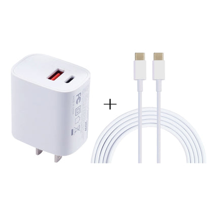 20W USB-C / Type-C + USB Ports Charger with 100W Type-C to Type-C Fast Charging Cable������������...