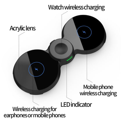 H20 15W 3 in 1 Glasses-shaped Magnetic Wireless Charger