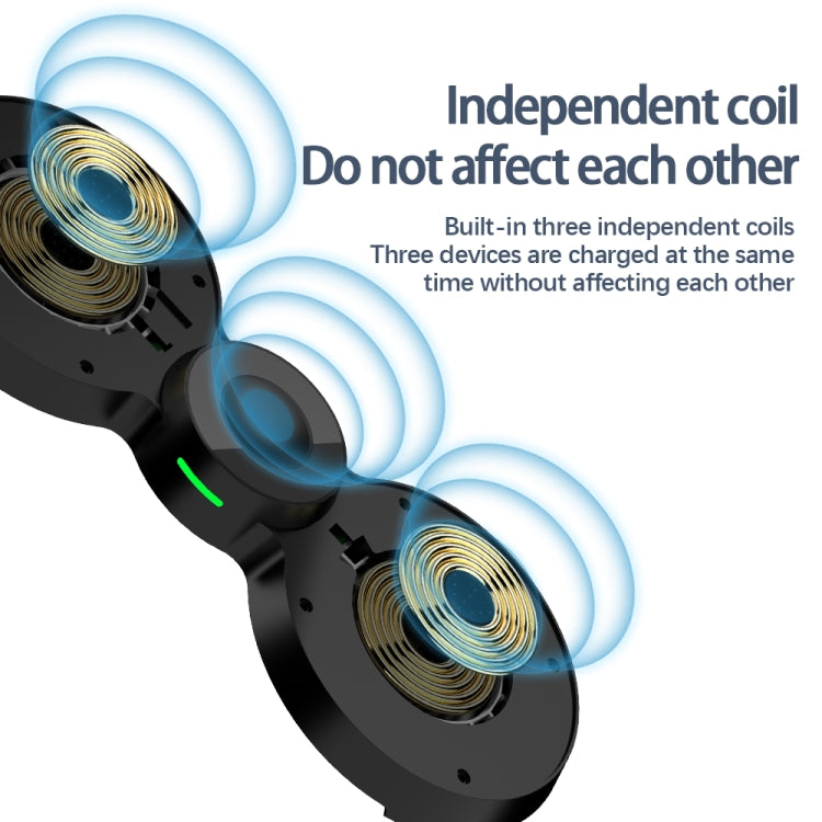 H20 15W 3 in 1 Glasses-shaped Magnetic Wireless Charger