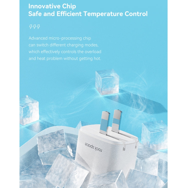 ROCK T51 31W Type-C / USB-C + USB PD Dual Ports Fast Charging Travel Charger Power Adapter,, EU P...