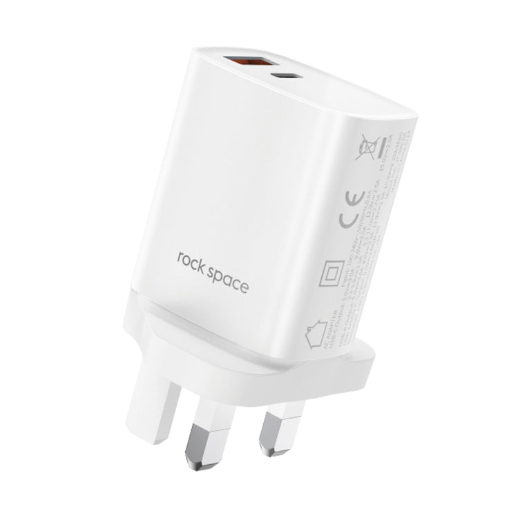 ROCK T51 31W Type-C / USB-C + USB PD Dual Ports Fast Charging Travel Charger Power Adapter,, EU P...