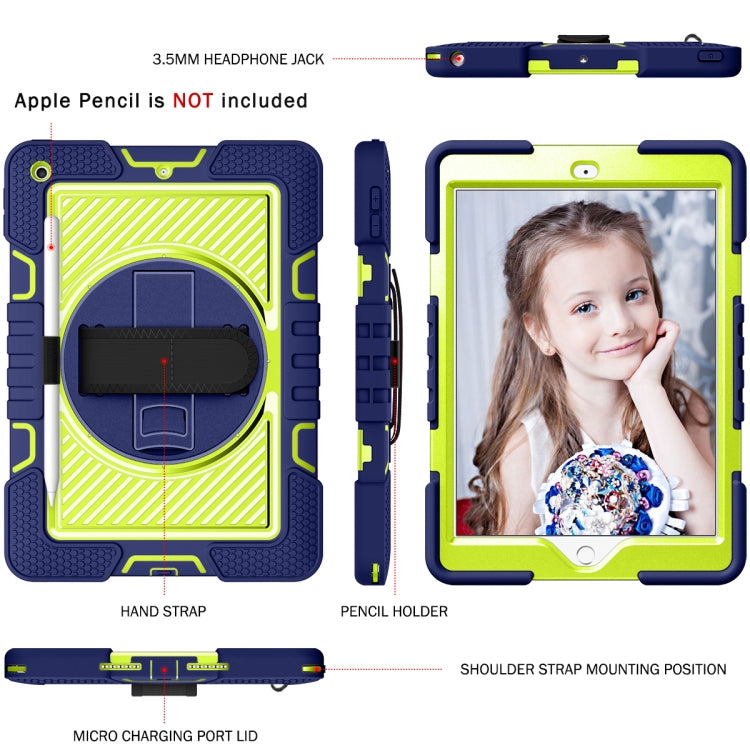 360 Degree Rotation Contrast Color Shockproof Silicone + PC Case with Holder & Hand Grip Strap & ...