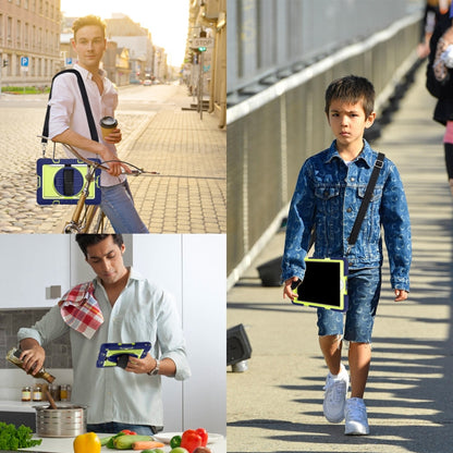 360 Degree Rotation Contrast Color Shockproof Silicone + PC Case with Holder & Hand Grip Strap & ...