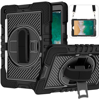 360 Degree Rotation Contrast Color Shockproof Silicone + PC Case with Holder & Hand Grip Strap & ...