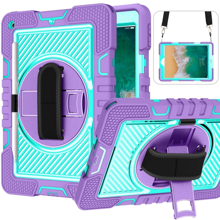 360 Degree Rotation Contrast Color Shockproof Silicone + PC Case with Holder & Hand Grip Strap & ...
