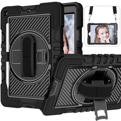 360 Degree Rotation Contrast Color Shockproof Silicone + PC Case with Holder & Hand Grip Strap & ...