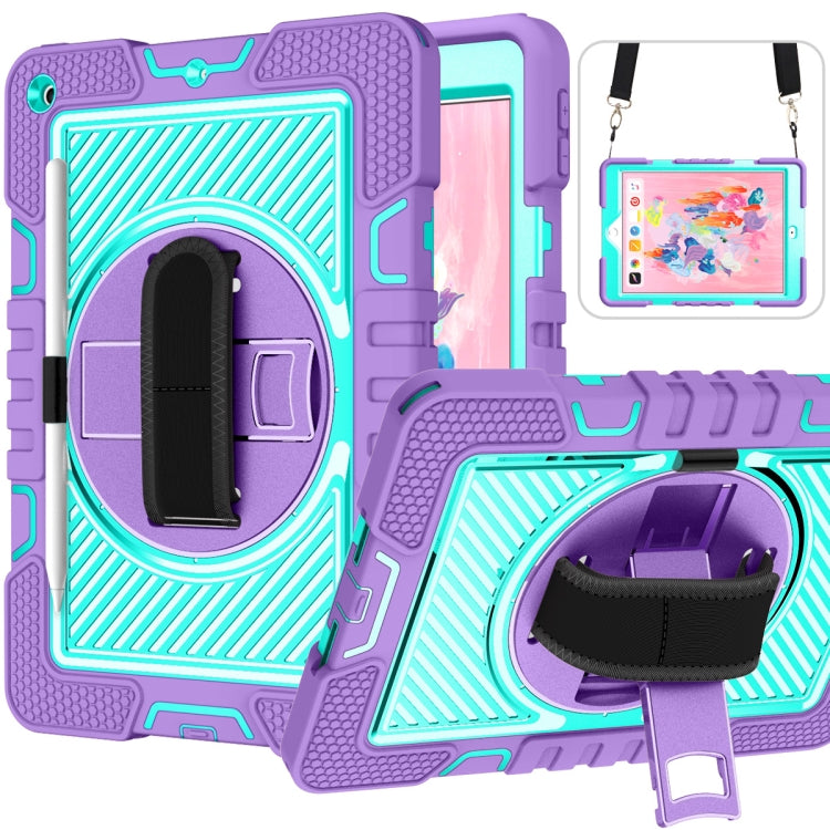 360 Degree Rotation Contrast Color Shockproof Silicone + PC Case with Holder & Hand Grip Strap & ...