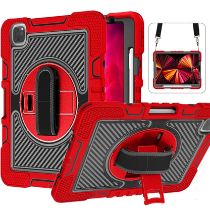 360 Degree Rotation Contrast Color Shockproof Silicone + PC Case with Holder & Hand Grip Strap & ...