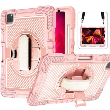 360 Degree Rotation Contrast Color Shockproof Silicone + PC Case with Holder & Hand Grip Strap & ...