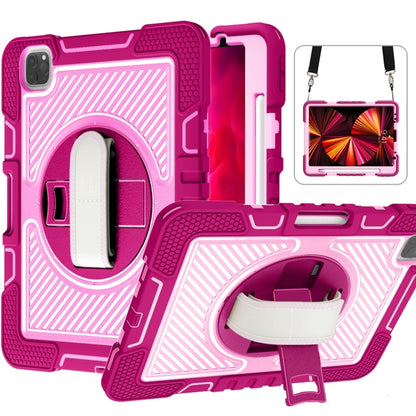 360 Degree Rotation Contrast Color Shockproof Silicone + PC Case with Holder & Hand Grip Strap & ...