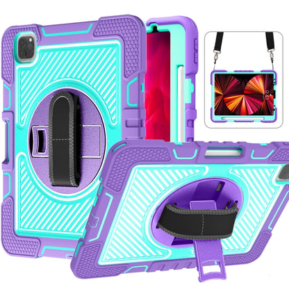 360 Degree Rotation Contrast Color Shockproof Silicone + PC Case with Holder & Hand Grip Strap & ...
