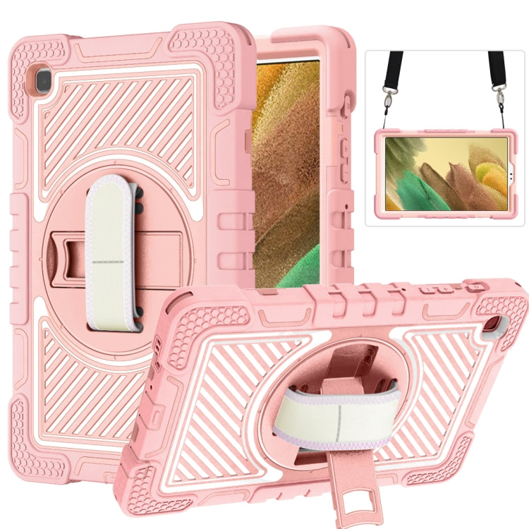 360 Degree Rotation Contrast Color Shockproof Silicone + PC Case with Holder & Hand Grip Strap & ...