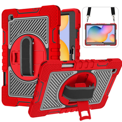 360 Degree Rotation Contrast Color Shockproof Silicone + PC Case with Holder & Hand Grip Strap & ...