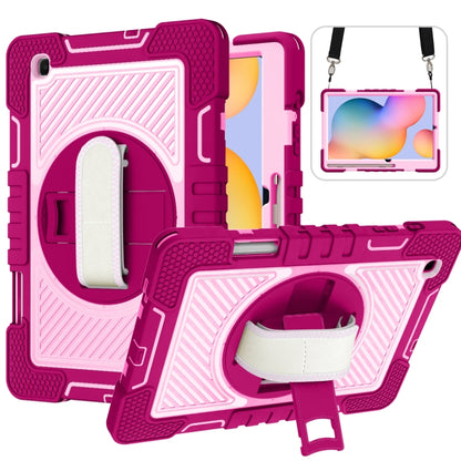 360 Degree Rotation Contrast Color Shockproof Silicone + PC Case with Holder & Hand Grip Strap & ...
