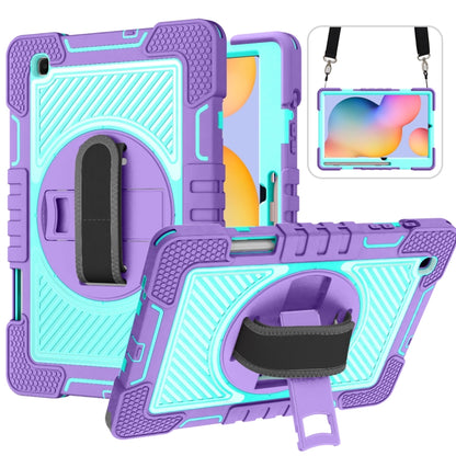 360 Degree Rotation Contrast Color Shockproof Silicone + PC Case with Holder & Hand Grip Strap & ...