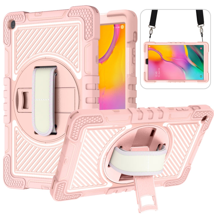 360 Degree Rotation Contrast Color Shockproof Silicone + PC Case with Holder & Hand Grip Strap & ...