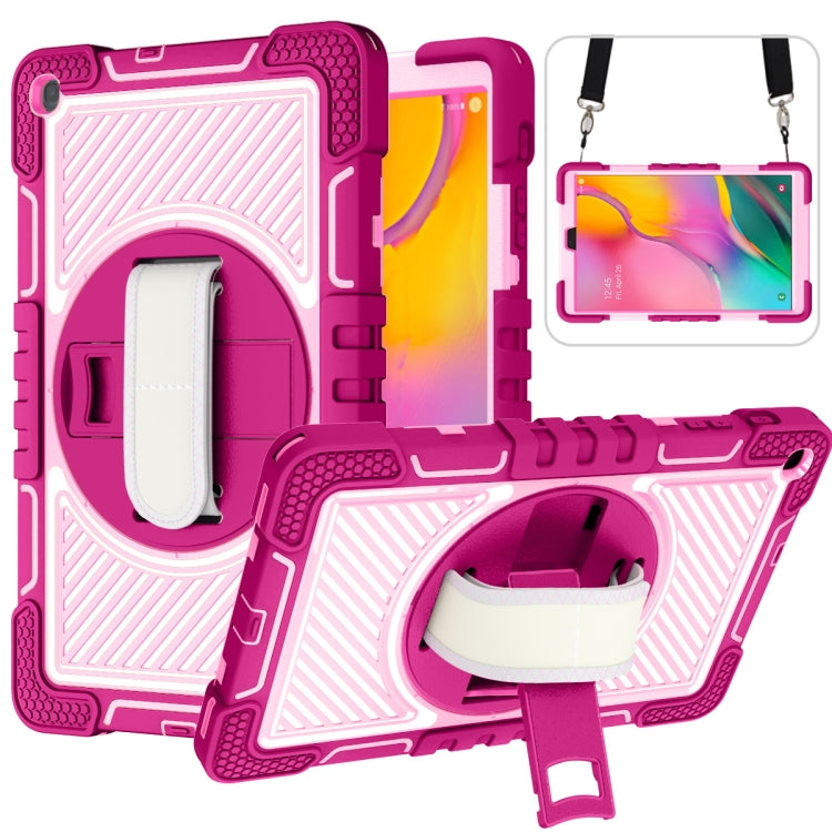 360 Degree Rotation Contrast Color Shockproof Silicone + PC Case with Holder & Hand Grip Strap & ...