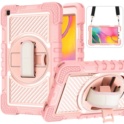 360 Degree Rotation Contrast Color Shockproof Silicone + PC Case with Holder & Hand Grip Strap & ...