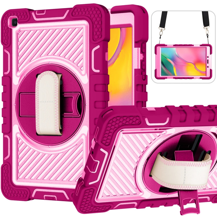 360 Degree Rotation Contrast Color Shockproof Silicone + PC Case with Holder & Hand Grip Strap & ...
