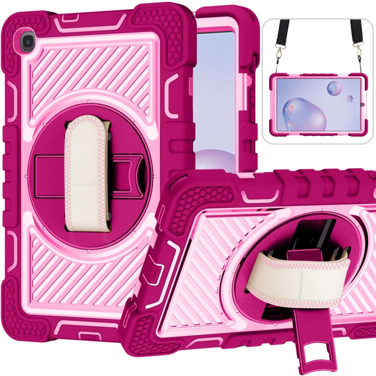 360 Degree Rotation Contrast Color Shockproof Silicone + PC Case with Holder & Hand Grip Strap & ...