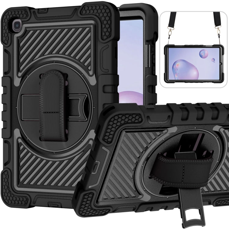 360 Degree Rotation Contrast Color Shockproof Silicone + PC Case with Holder & Hand Grip Strap & ...