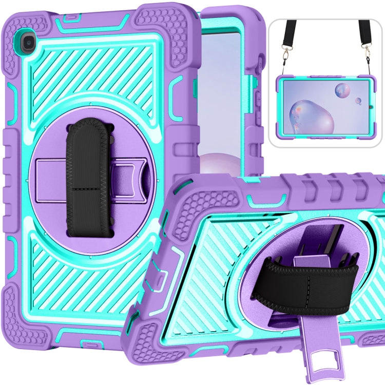 360 Degree Rotation Contrast Color Shockproof Silicone + PC Case with Holder & Hand Grip Strap & ...