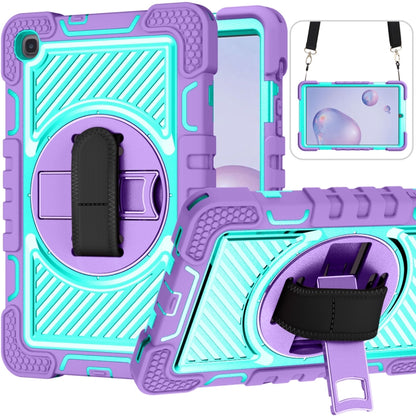 360 Degree Rotation Contrast Color Shockproof Silicone + PC Case with Holder & Hand Grip Strap & ...