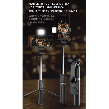 Q02S Fill Light Bluetooth Selfie Stick Tripod Mobile Phone Holder, Q02S(Black), Q02S(White)
