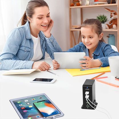 6 in 1 65W PD USB-C / Type-C + QC 3.0 USB + 4 USB Multi-port Travel Charger,, US Plug, EU Plug���...