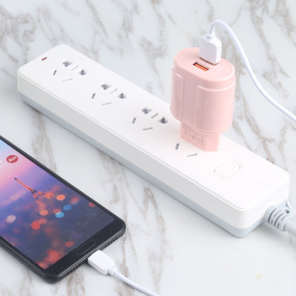 13-22 2.1A Dual USB Macarons Travel Charger,, EU Plug, US Plug