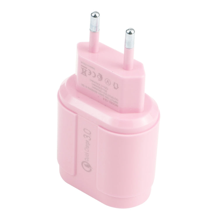 13-222 QC3.0 USB + 2.1A Dual USB Ports Macarons Travel Charger,, EU Plug, US Plug