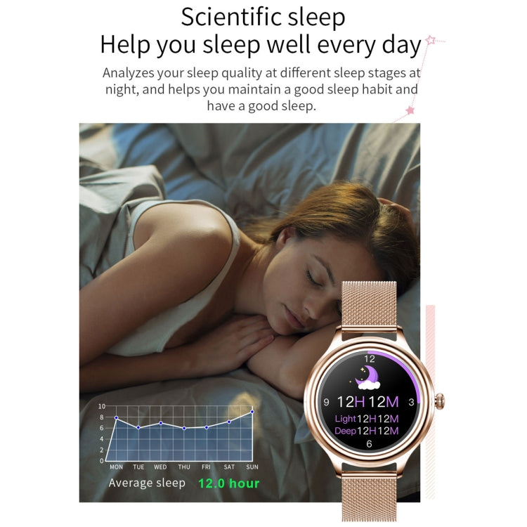 ZX10 1.09 inch HD Color Screen Bluetooth 5.0 IP68 Waterproof Women Smart Watch, Support Sleep Mon...
