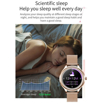 ZX10 1.09 inch HD Color Screen Bluetooth 5.0 IP68 Waterproof Women Smart Watch, Support Sleep Mon...