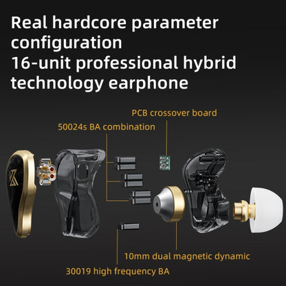 KZ ZAS 16-unit Ring Iron In-ear Wired Earphone,, ZAS Mic Version(White), ZAS Mic Version(Black)��...