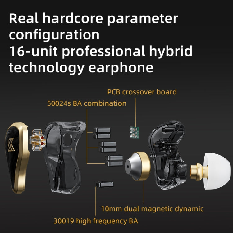 KZ ZAS 16-unit Ring Iron In-ear Wired Earphone,, ZAS Mic Version(White), ZAS Mic Version(Black)��...