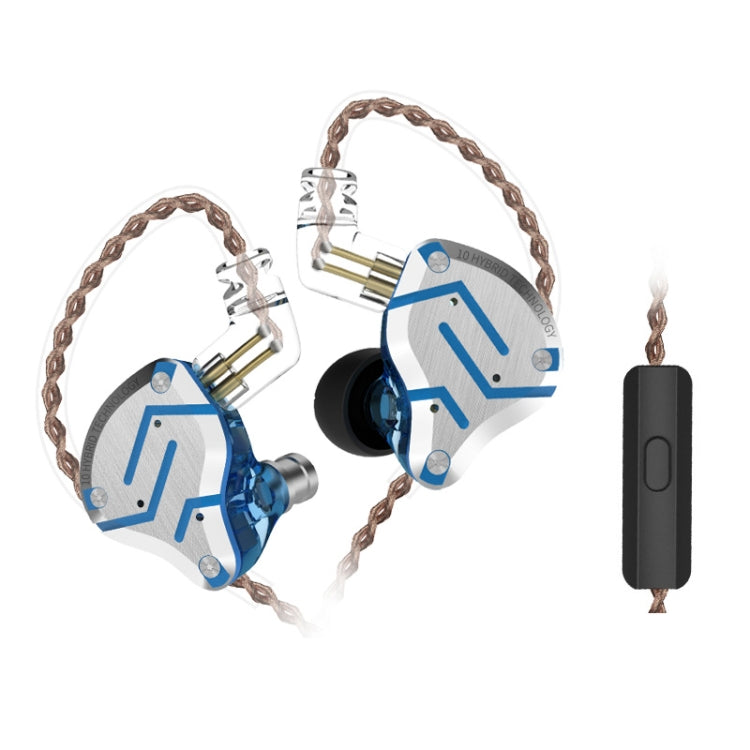 KZ ZS10 Pro 10-unit Ring Iron Gaming In-ear Wired Earphone,, ZS10 Pro Mic Version(Diamond Blue)��...