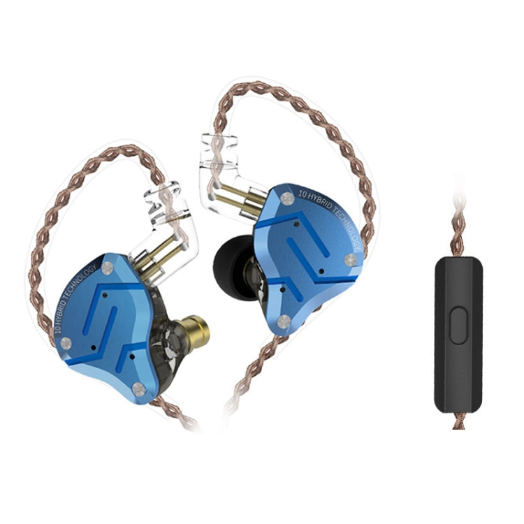 KZ ZS10 Pro 10-unit Ring Iron Gaming In-ear Wired Earphone,, ZS10 Pro Mic Version(Diamond Blue)��...