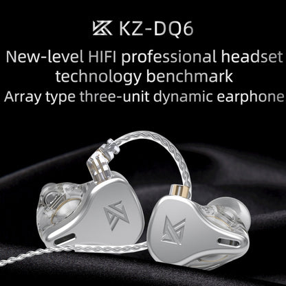 KZ DQ6 3-unit Dynamic HiFi In-Ear Wired Earphone, No Mic, With Mic